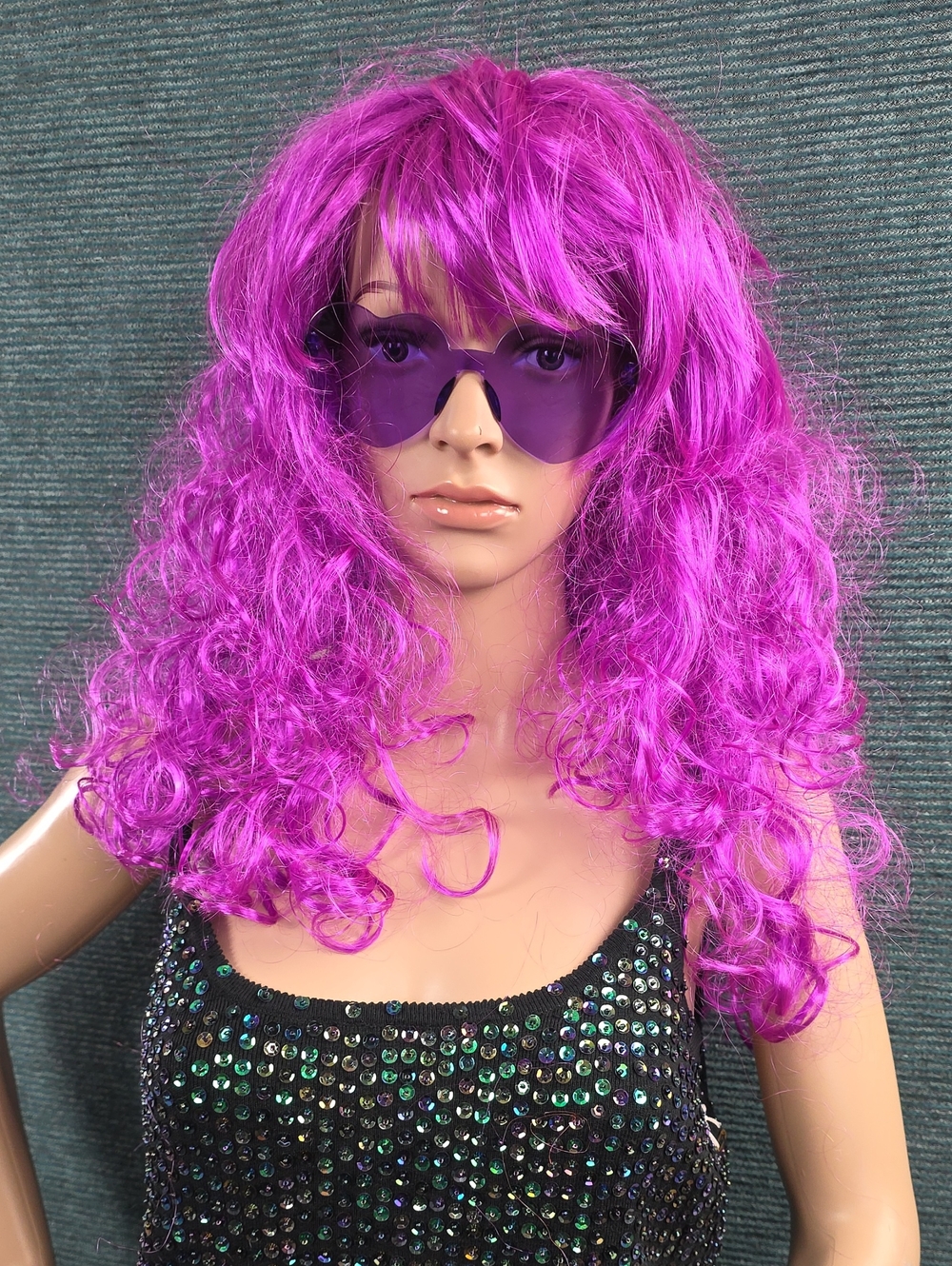 Purple Passion Long Curly Costume Wig